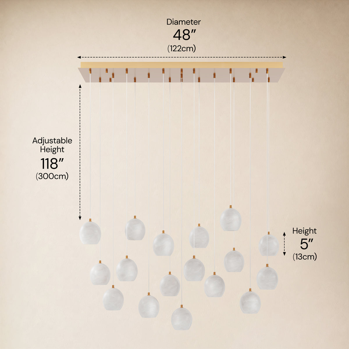 Quorvyn Resin Globe Linear Chandelier 
