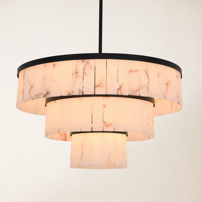 Solmare Alabaster Round Chandelier 34"
