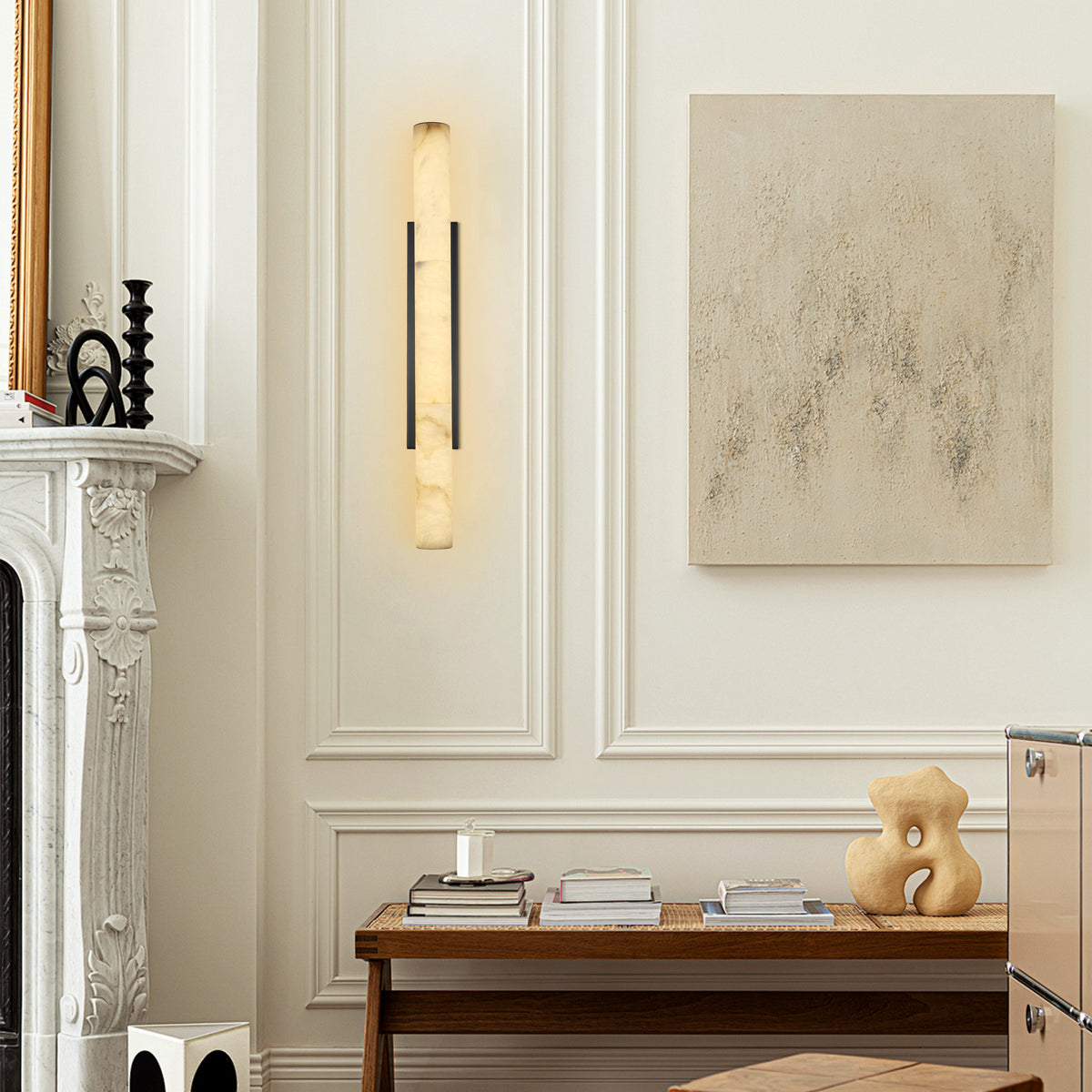 Sylvia Palladian Alabaster Wall Sconce 91cm H