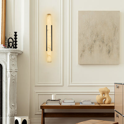 Sylvia Palladian Alabaster Wall Sconce 91cm H