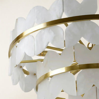 Cloudscape Alabaster Brass 1-Layer Chandelier 61cm D