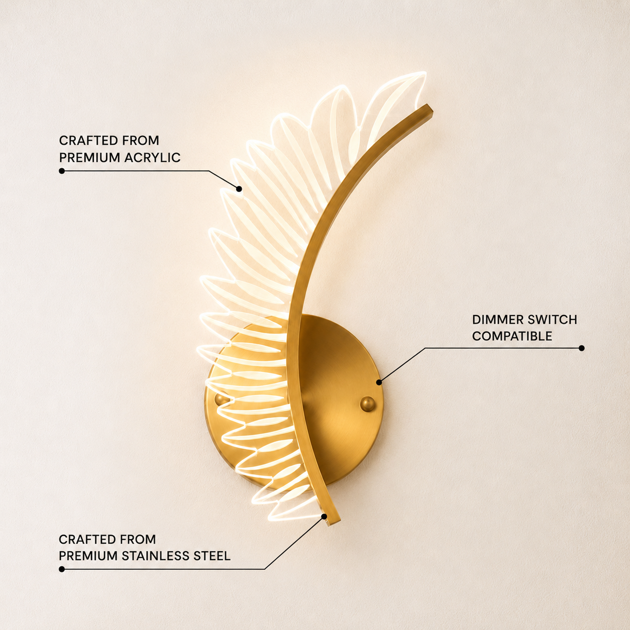 Pennata Acrylic Wing Wall Sconce
