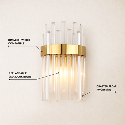 Oryana Crystal Icicle Wall Sconce 7.9"
