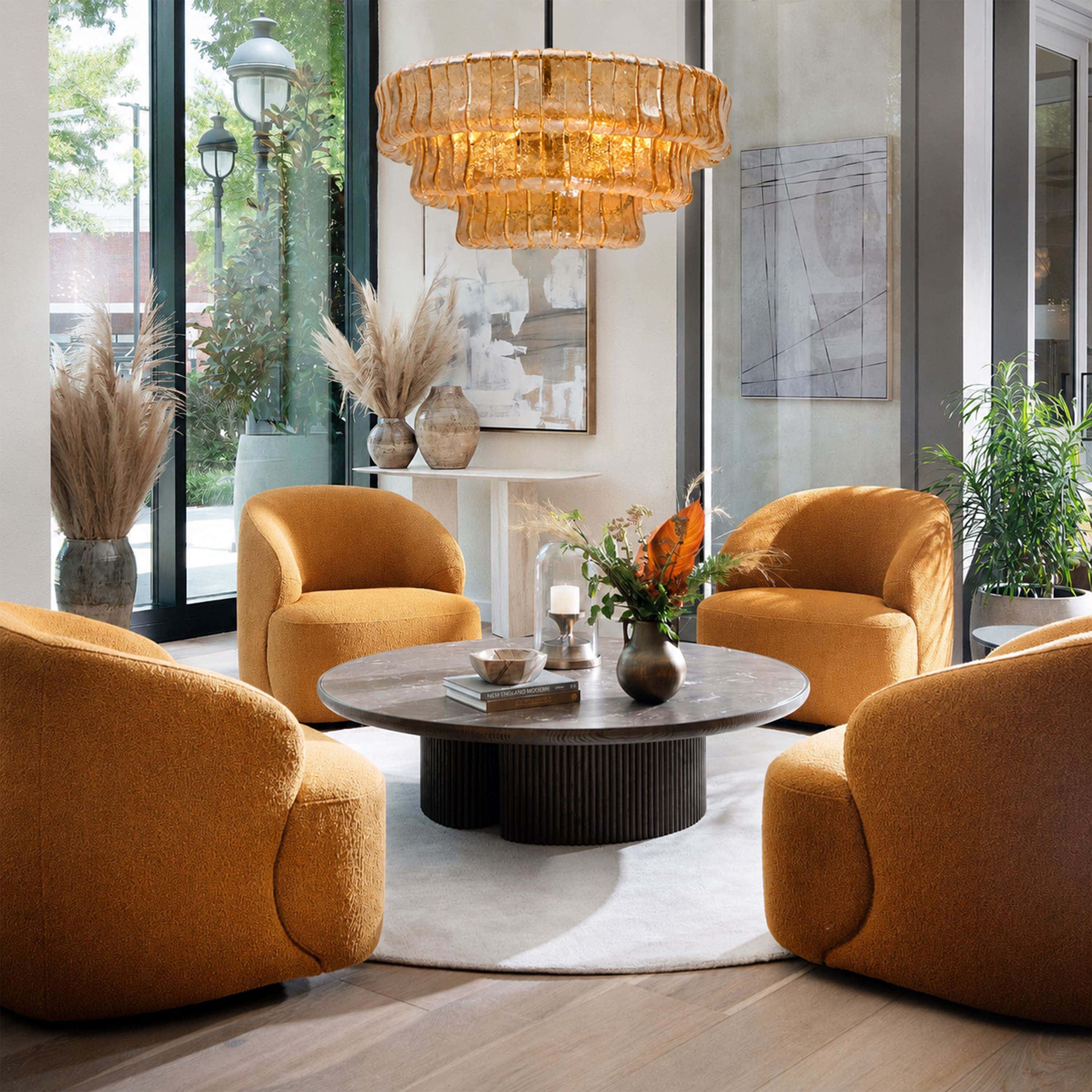 Wlass Art Glass Round Chandelier