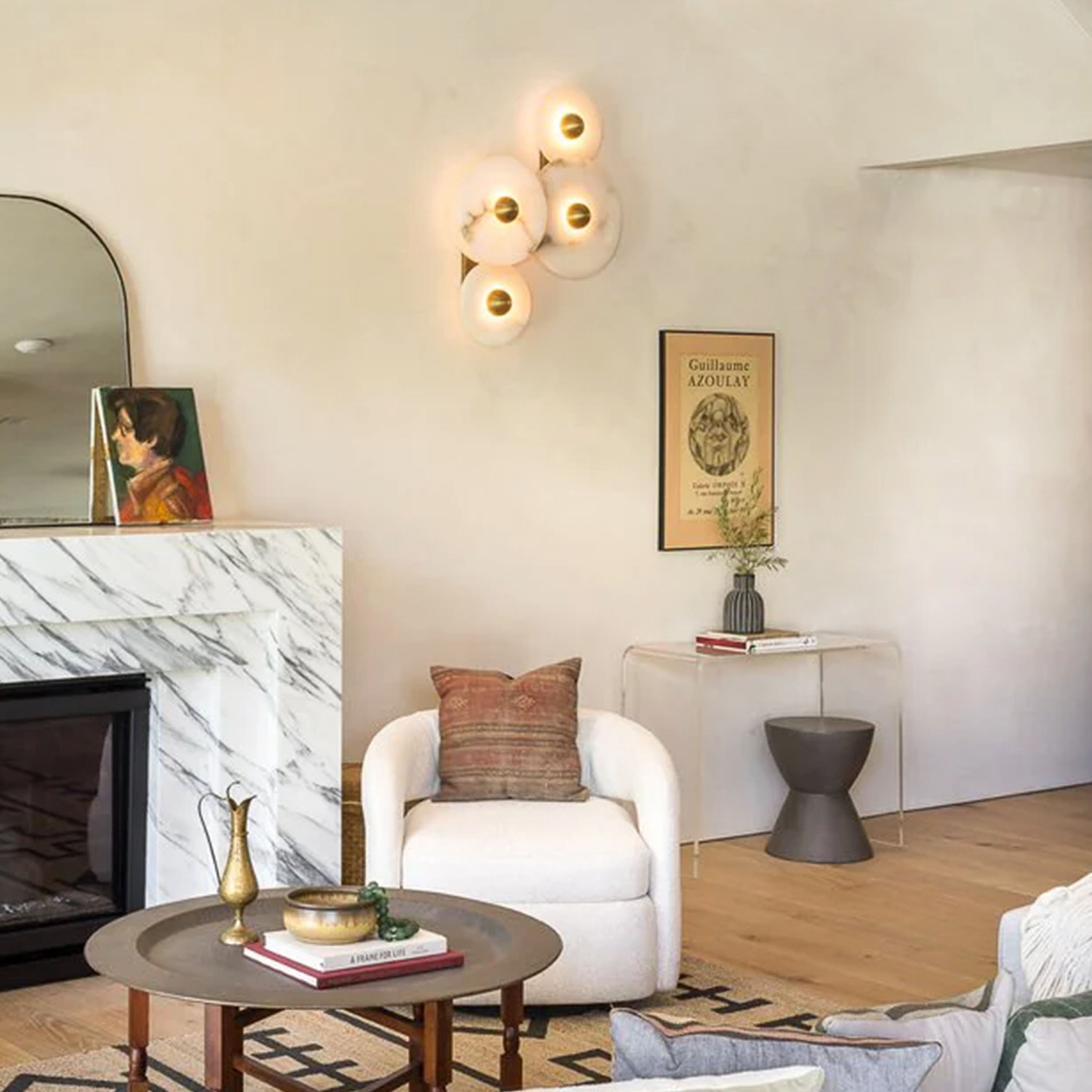 Miles Alabaster Wall Lamp 20cm D