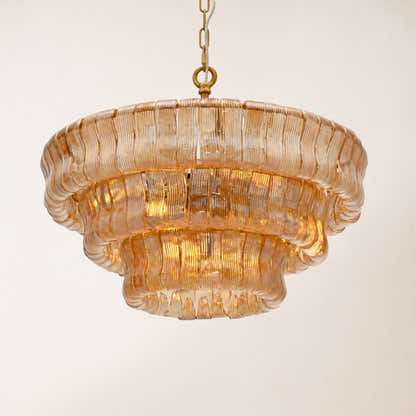 Ondalia Tiered Glass Round Chandelier 24"D
