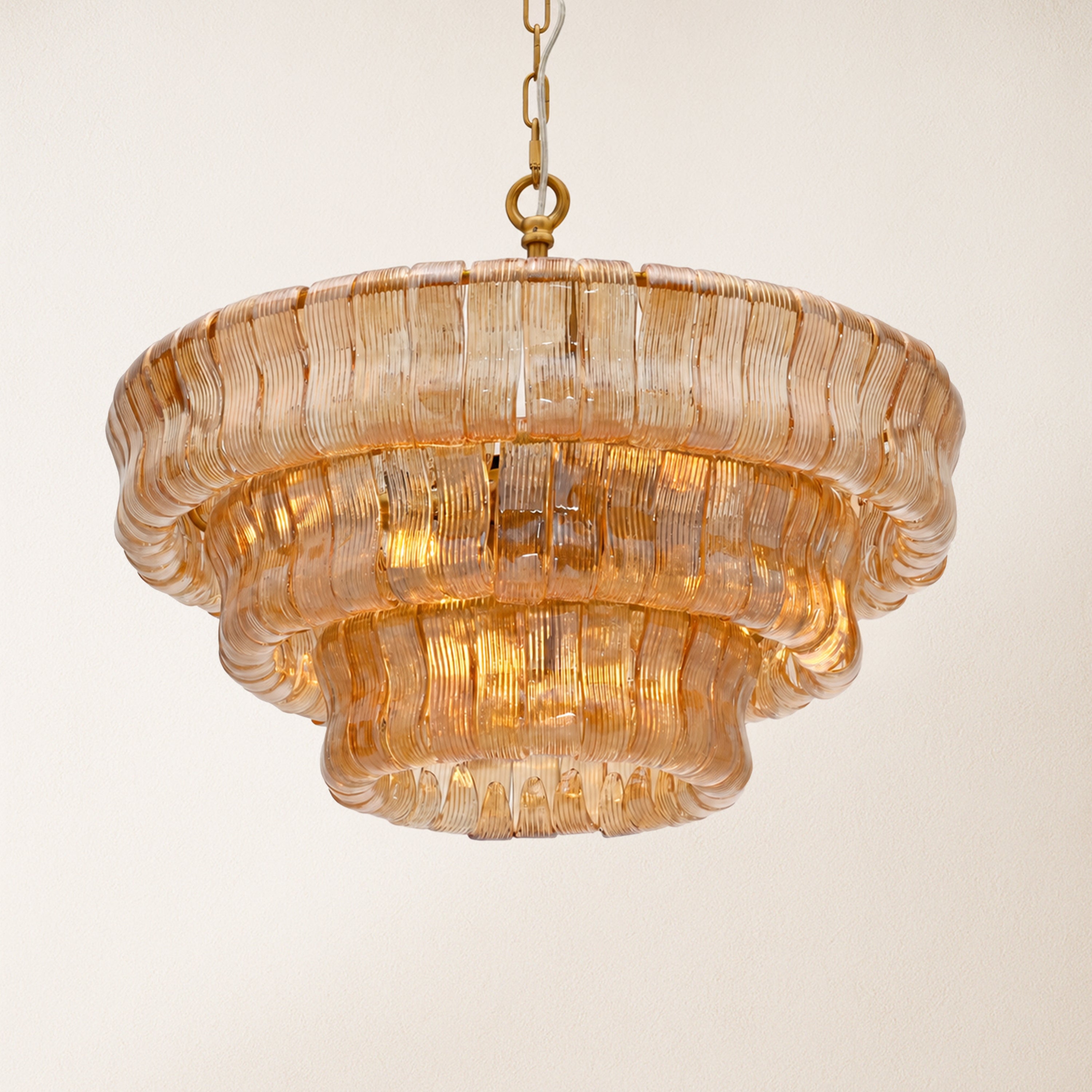 Ondalia Tiered Glass Round Chandelier 24"D