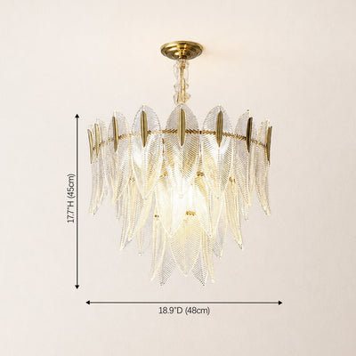 Marilyn Glass Feathers Round Chandelier