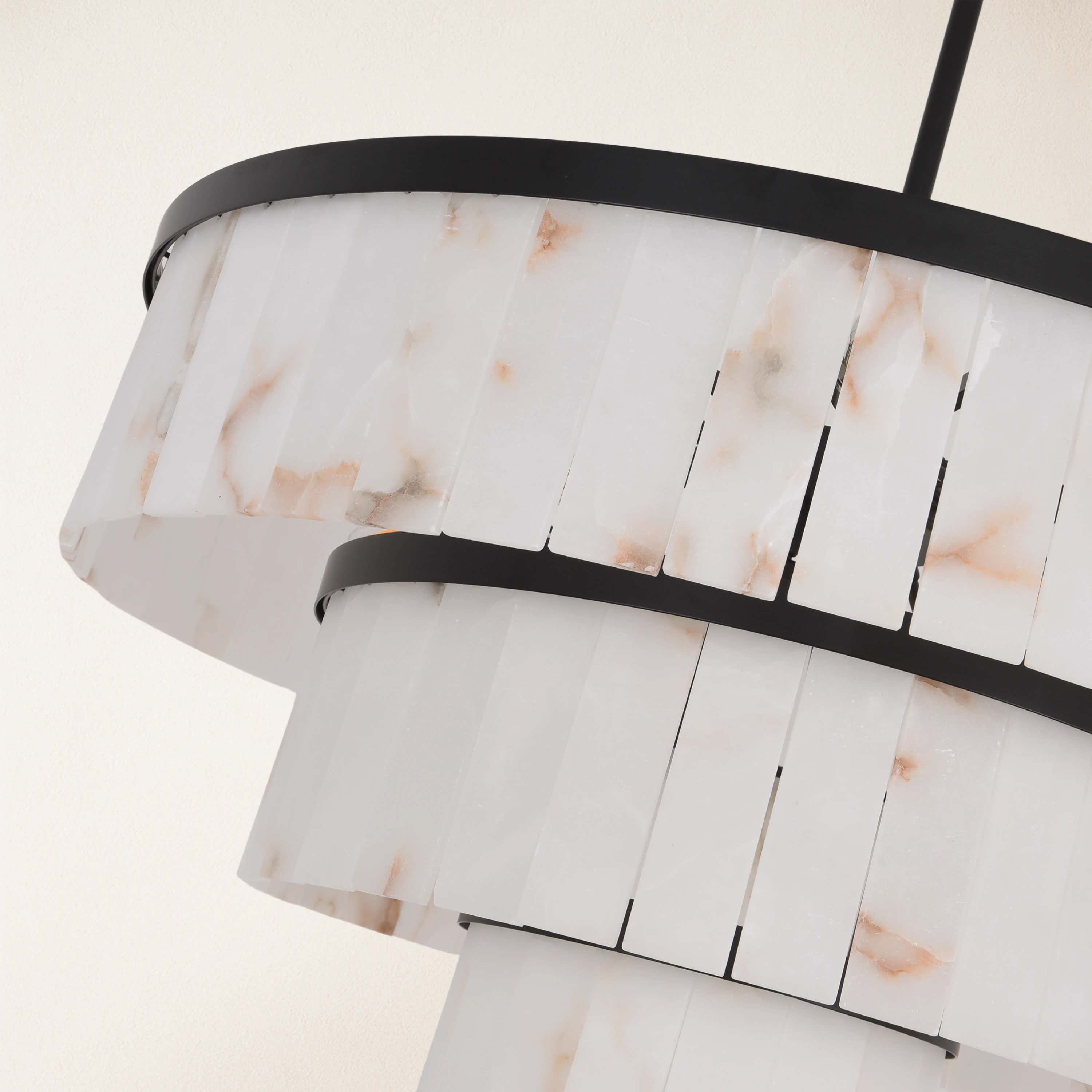 Solmare Alabaster Round Chandelier 34"