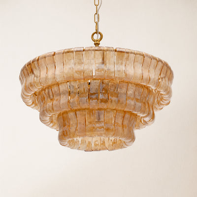Ondalia Tiered Glass Round Chandelier 24"D