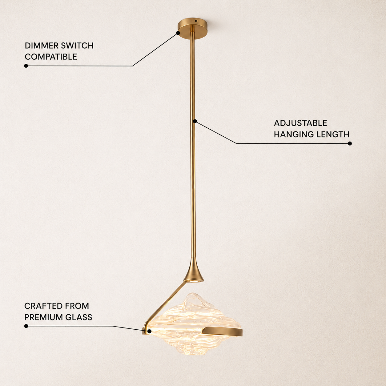Rivelia Glass Wavy Pendant Light