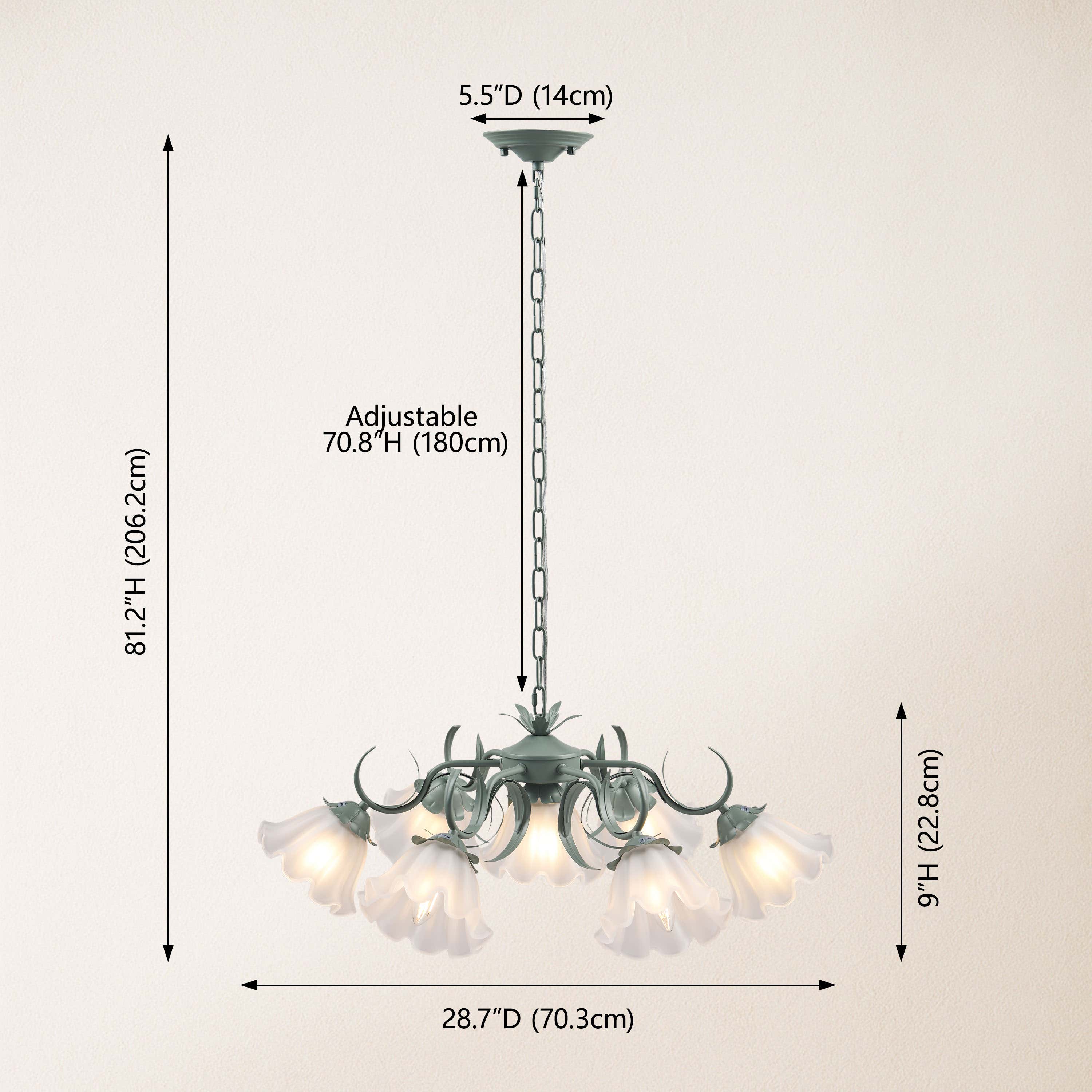 GlowMuse Crystal Round Chandelier 68cm D