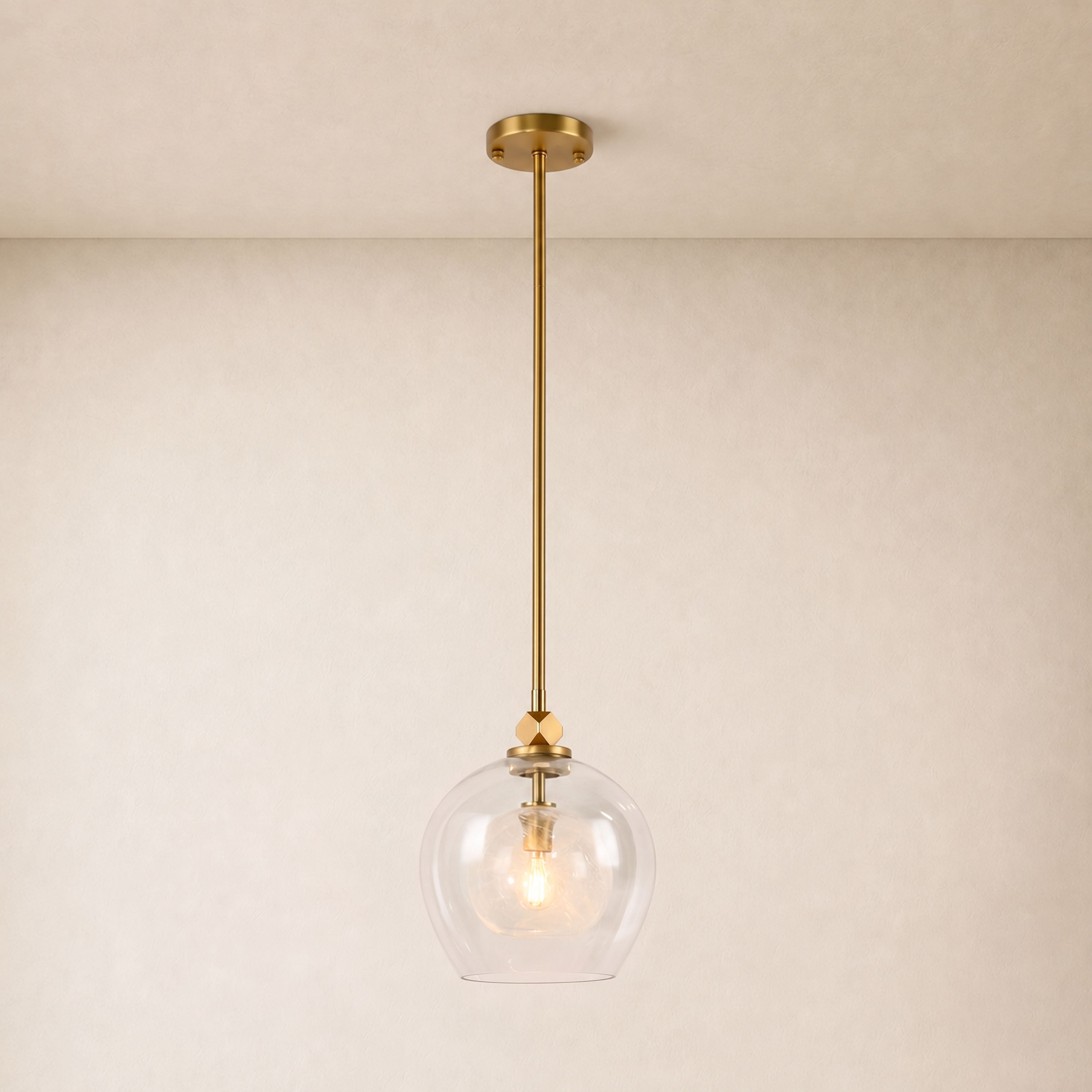 Aurevin Clear Glass Globe Pendant 9.8"D