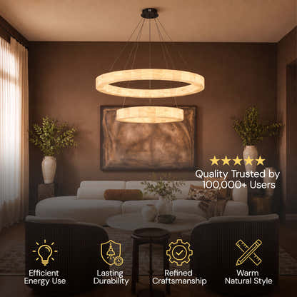 Soluna Alabaster 2 Tiered Custom Round Chandelier