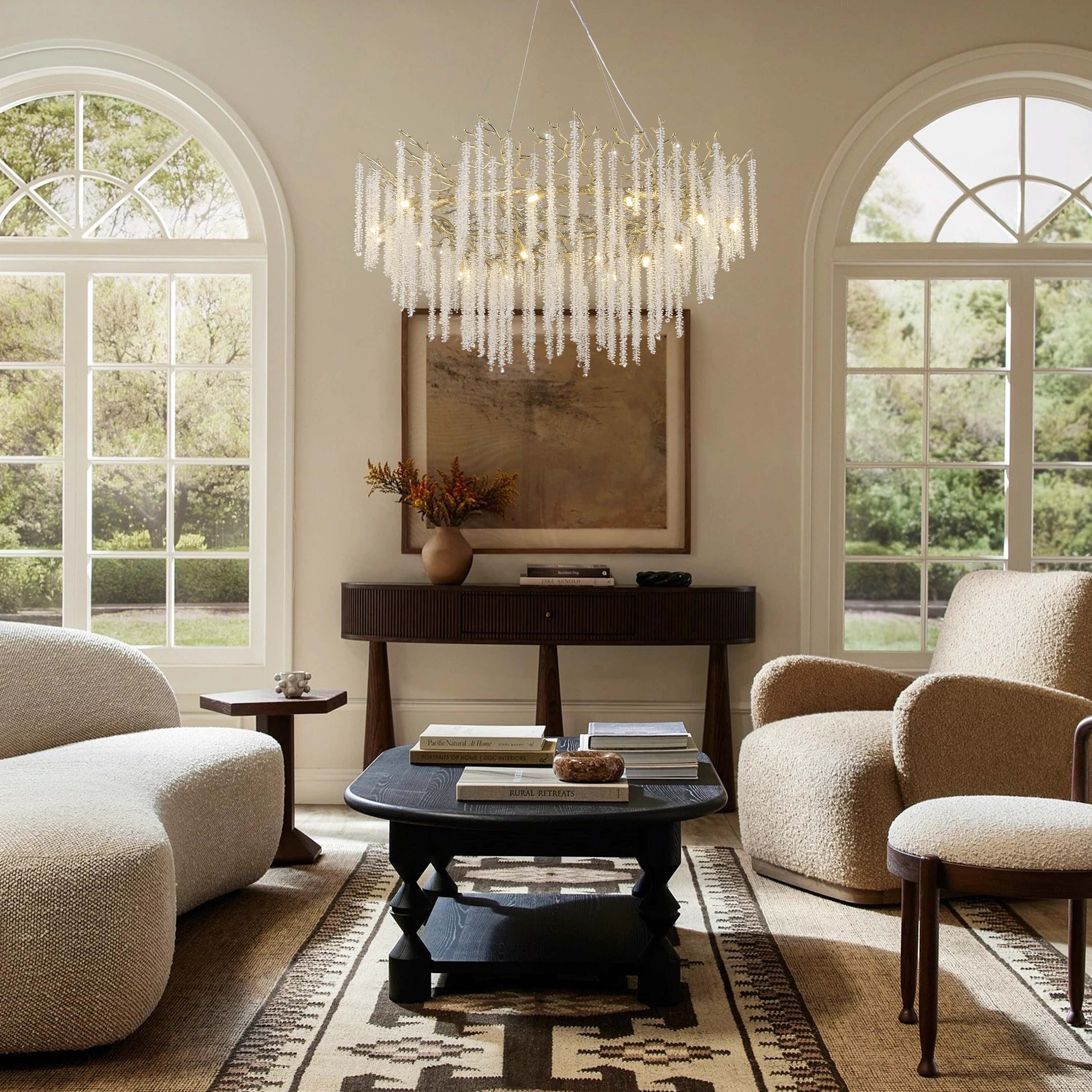 Snow Tree Branch Chandelier 47''D