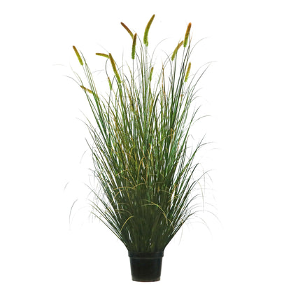 Artificial 14-Head Long Cat Tail with Curved Onion Grass Bonsai 24cm H