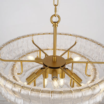 Ondalia Tiered Glass Round Chandelier 24"D