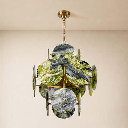 Pietra Green Marble Pendant 17.7"D