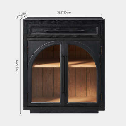 Alvar Arched 94.5" Oak Sideboard with Drawers(Set of 3)