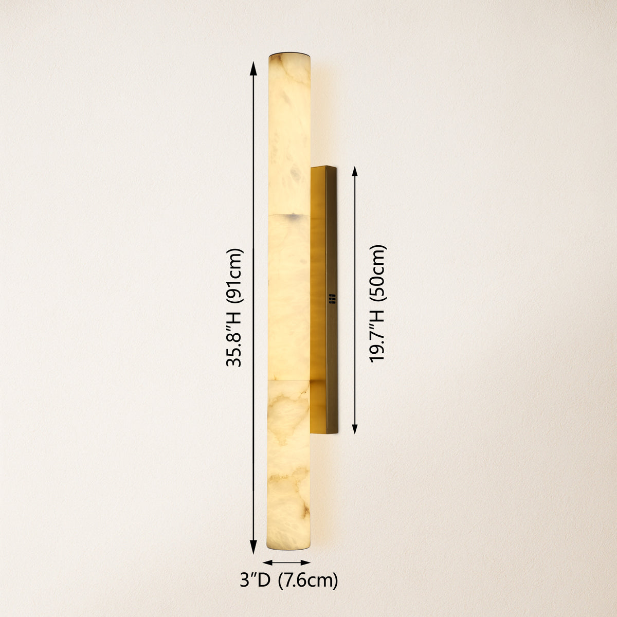 Sylvia Palladian Alabaster Wall Sconce 91cm H