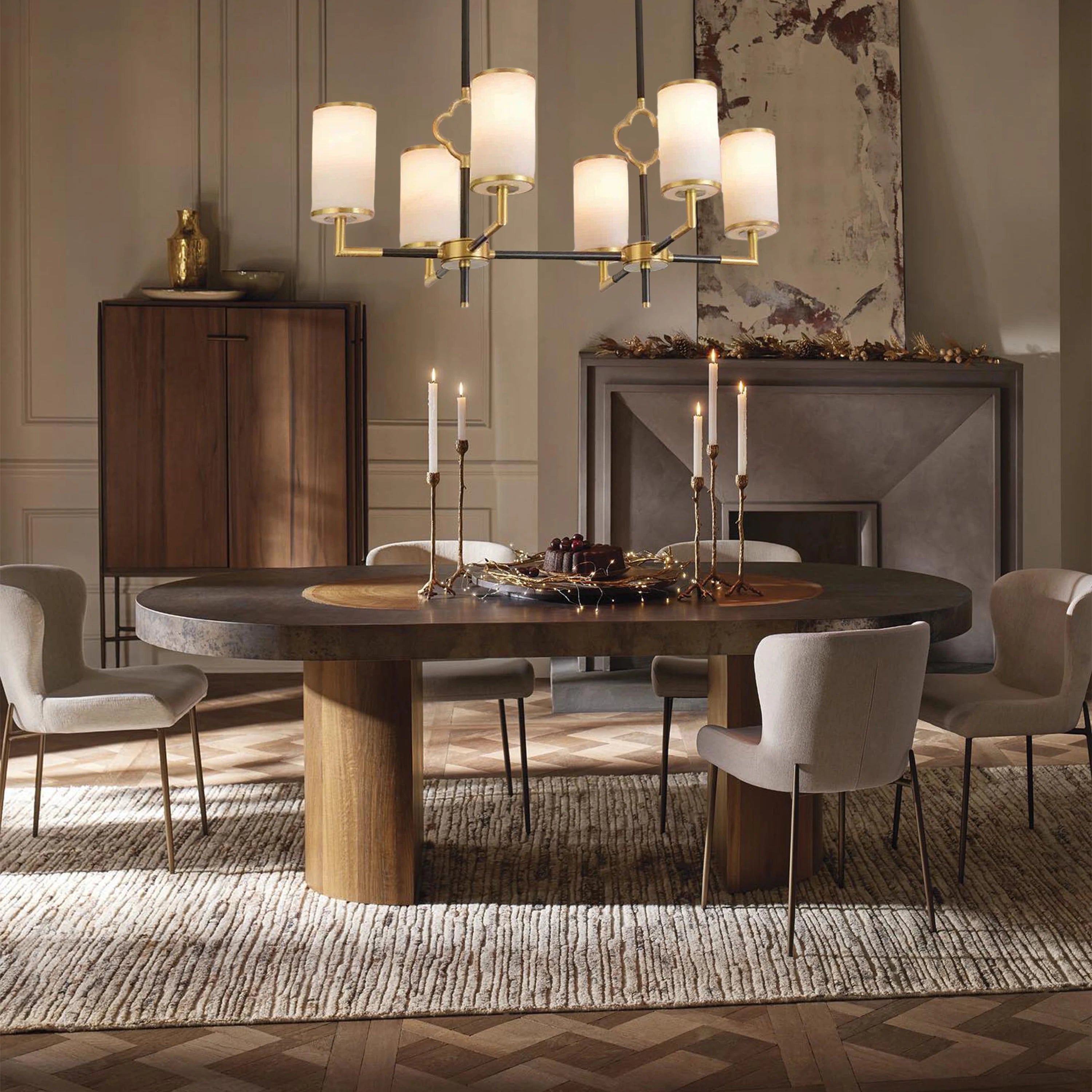 Moral Multi-layer Branda Alabaster Round chandelier 81cm L