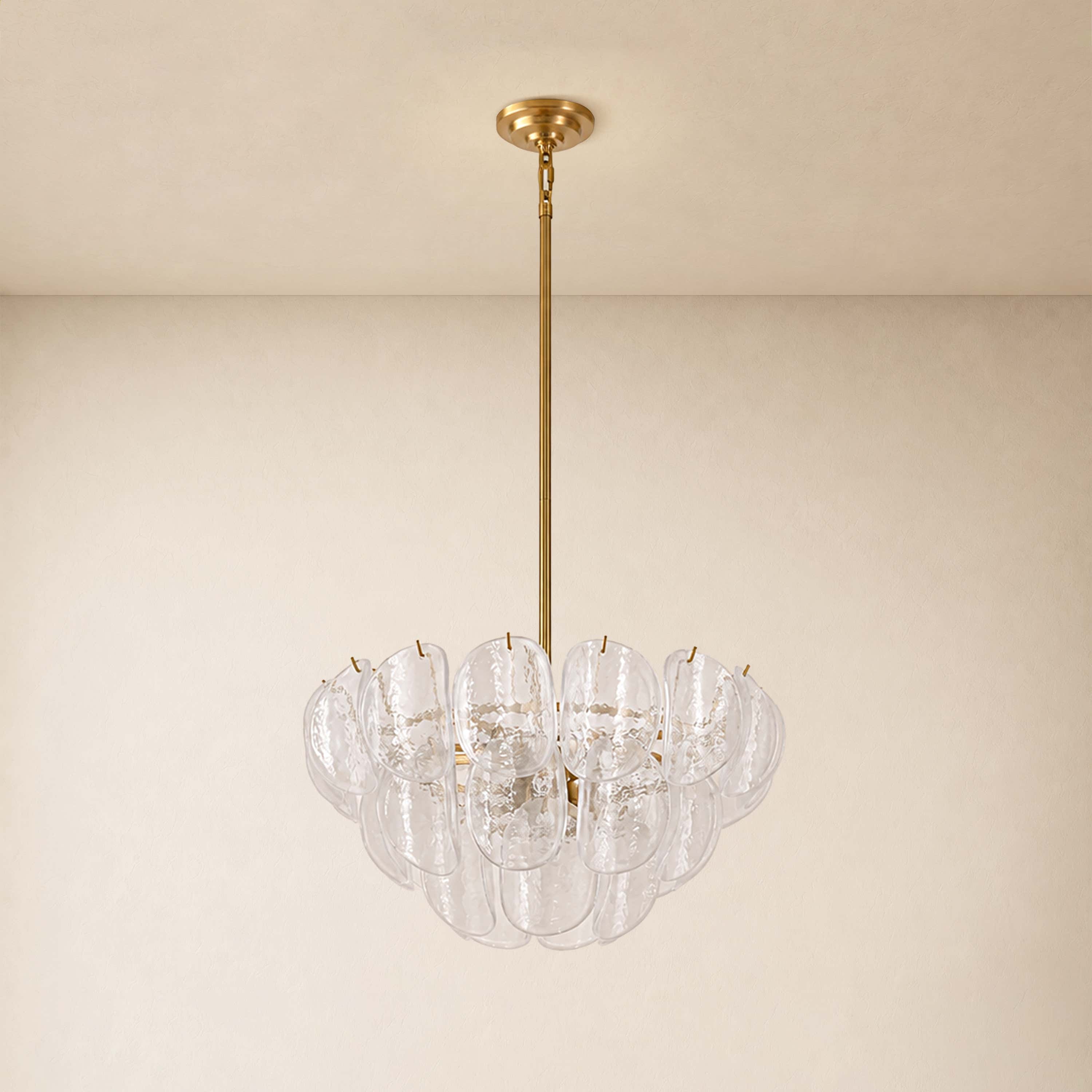 Aurevale Glass Disc Round Chandelier 22"D