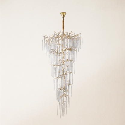 Ice Strip Modern Crystal Tree Branch Staircase Chandelier 240cm