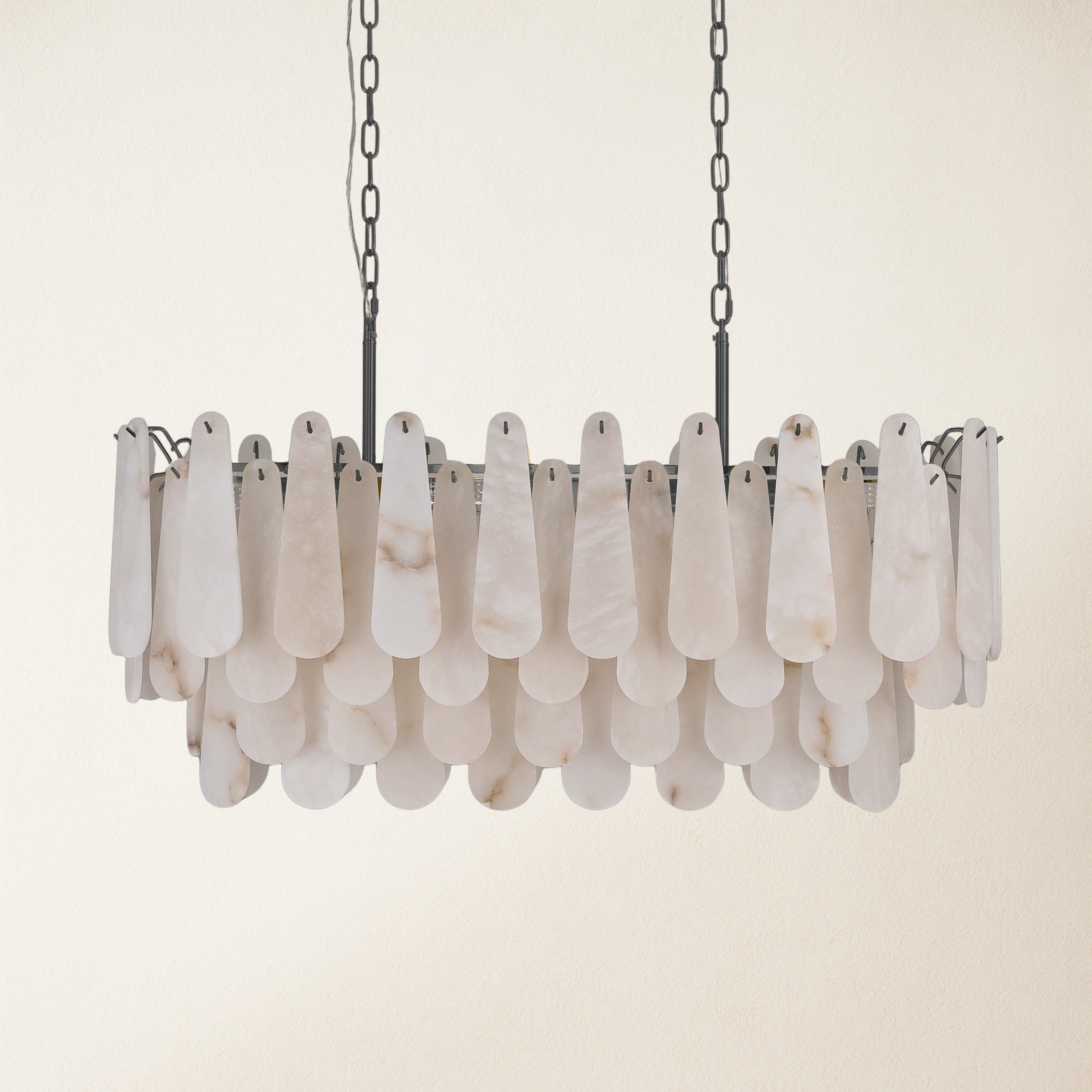 Caldera Alabaster Rectangular Chandelier 100cm