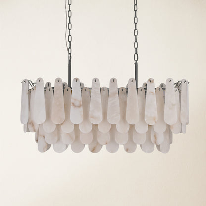 Caldera Alabaster Rectangular Chandelier 100cm