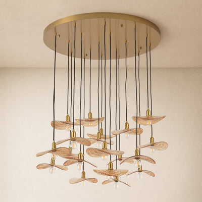 Mirelune Glass Disc Round Chandelier 36"D 
