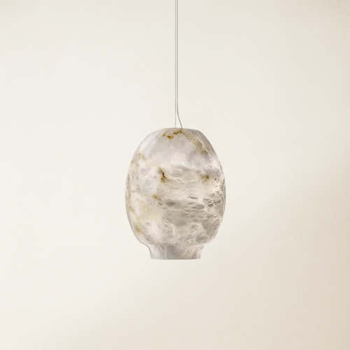 Dadaly Alabaster Lantern Small Art Round Pendant 17.8 cm W