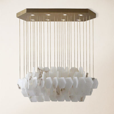 Talan Natural Alabaster Modern Chandelier 32''W#Finish_Gold