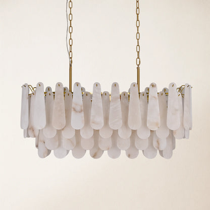 Caldera Alabaster Rectangular Chandelier 100cm