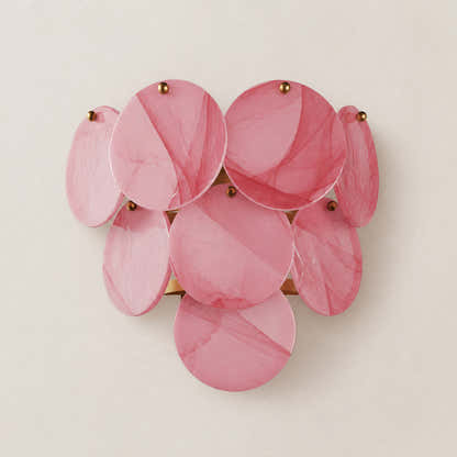Auralis Pink Glass Disc Wall Sconce 15"W