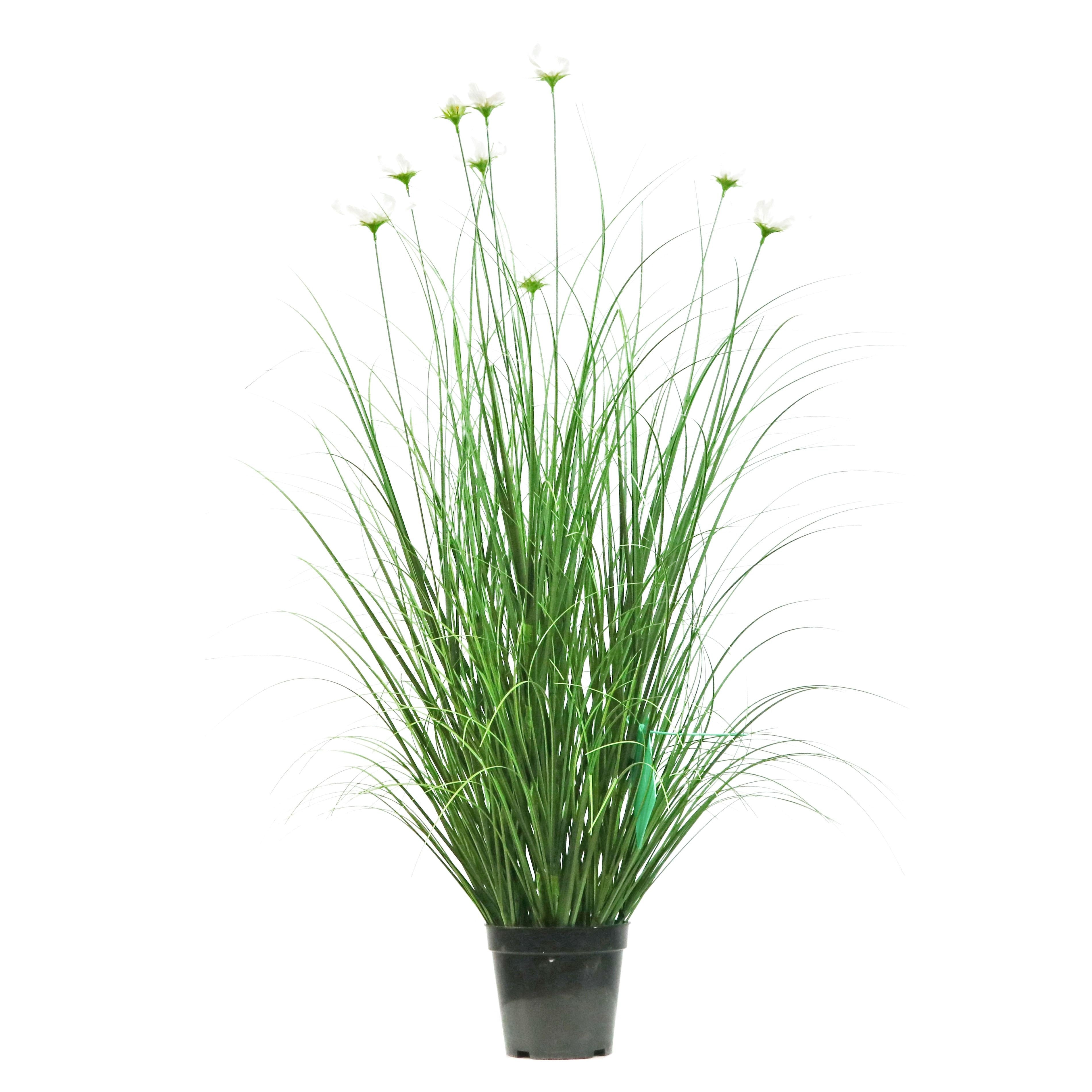 Artificial 9-Head Cosmos with Curved Onion Grass Bonsai 14cm H