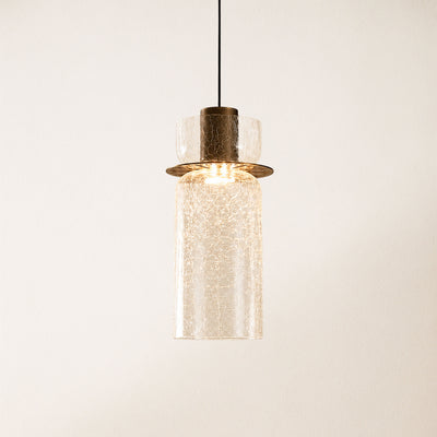 Zendria Crackle Glass Pendant Light
