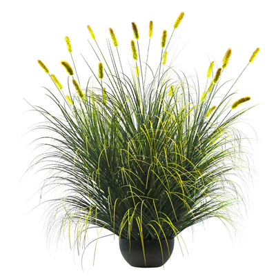 Artificial 28-Head Short Pine Grass with Curved-Straight Onion Grass Bonsai 140cm H