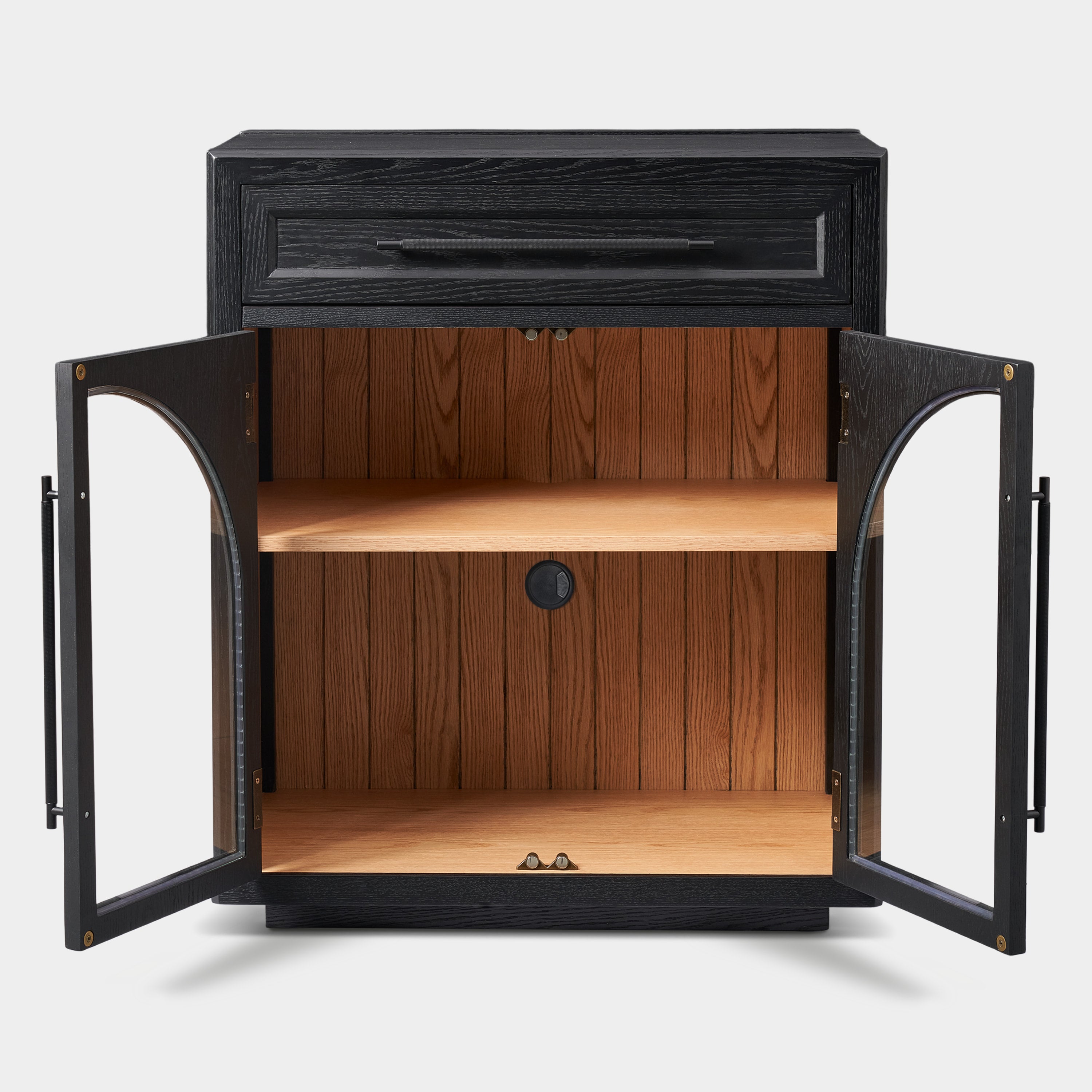 Alvar Arched 94.5" Oak Sideboard with Drawers(Set of 3)