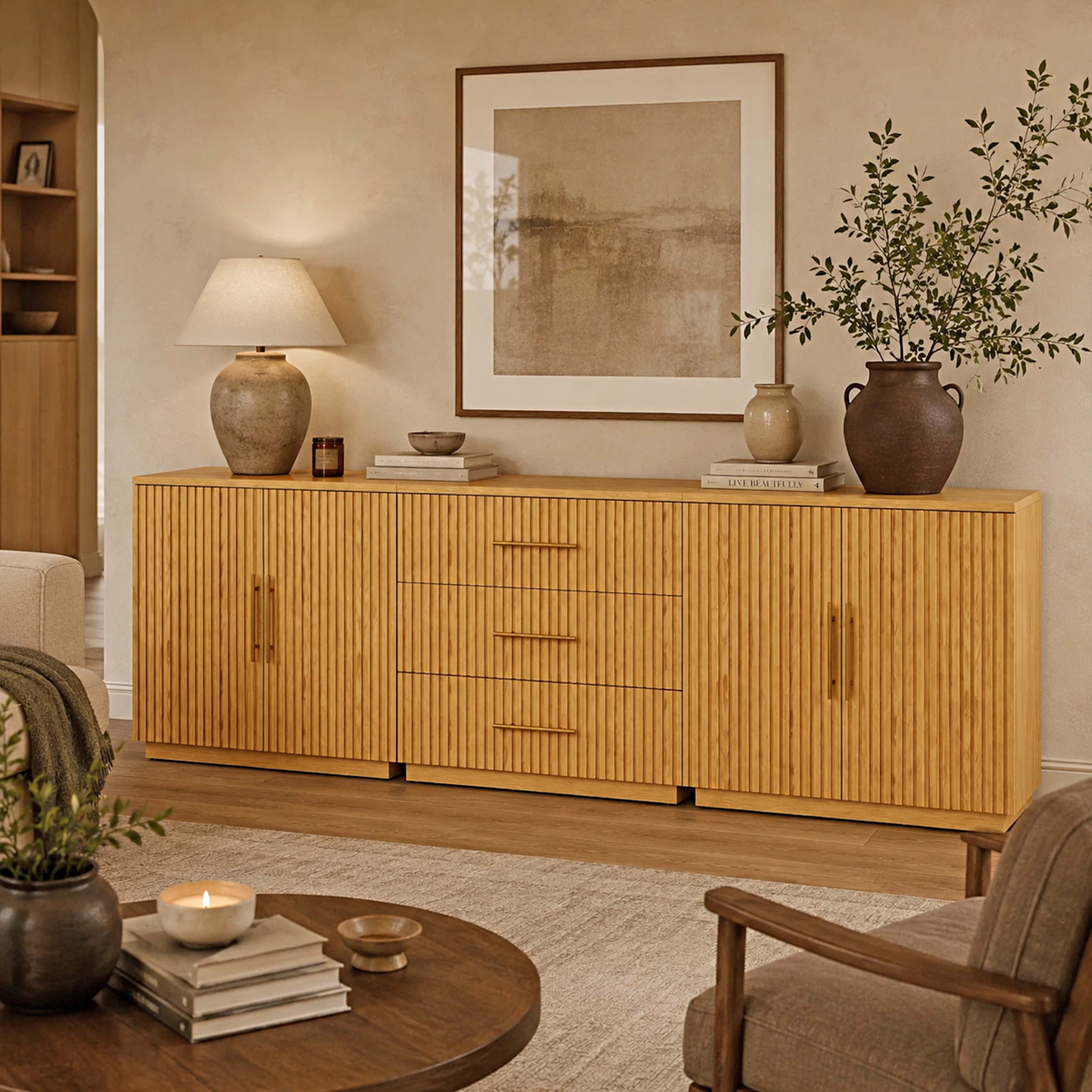 Holt Oak Modular Media Console (Set of 3)