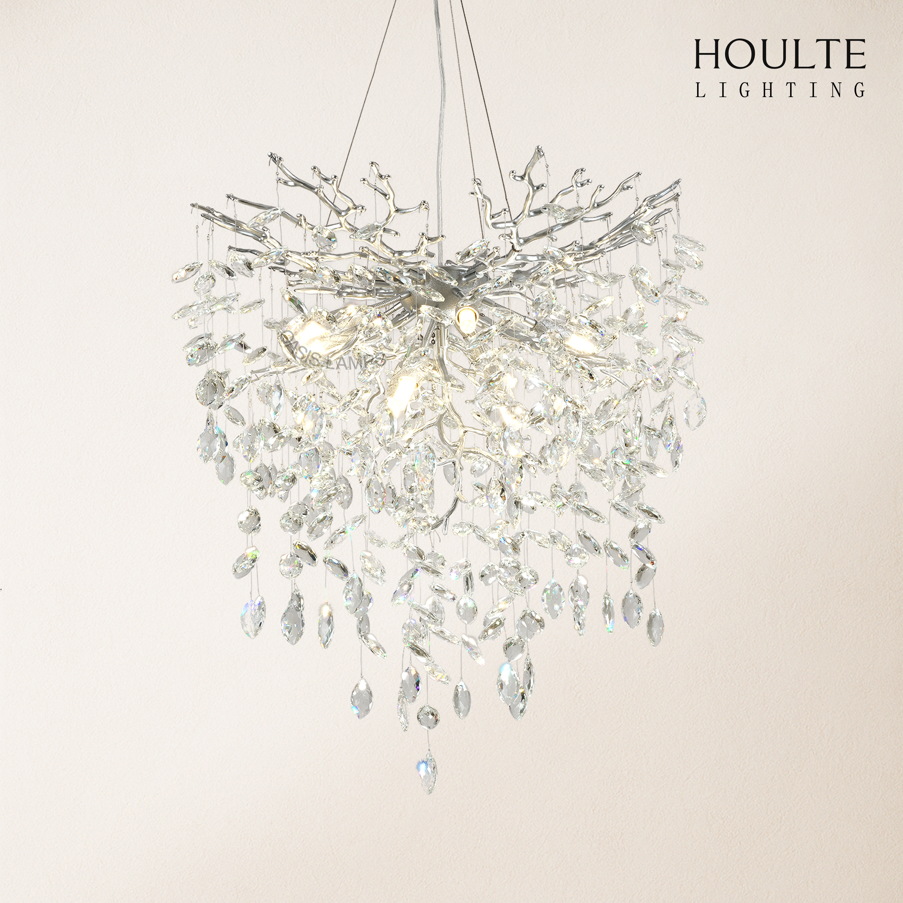 Frostleaf Crystal Grand Cascade Branches Chandelier 61cm D