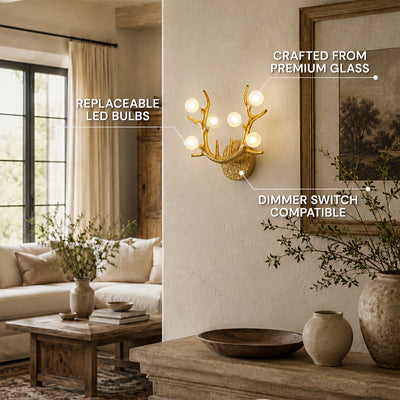 Cervia Antler Branch Wall Sconce 15"W