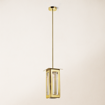 Baluster Rectangle Glass Pendant 7"W