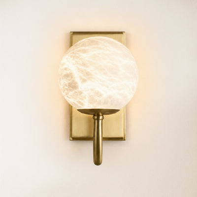 Solara Alabaster Globe Wall Sconce