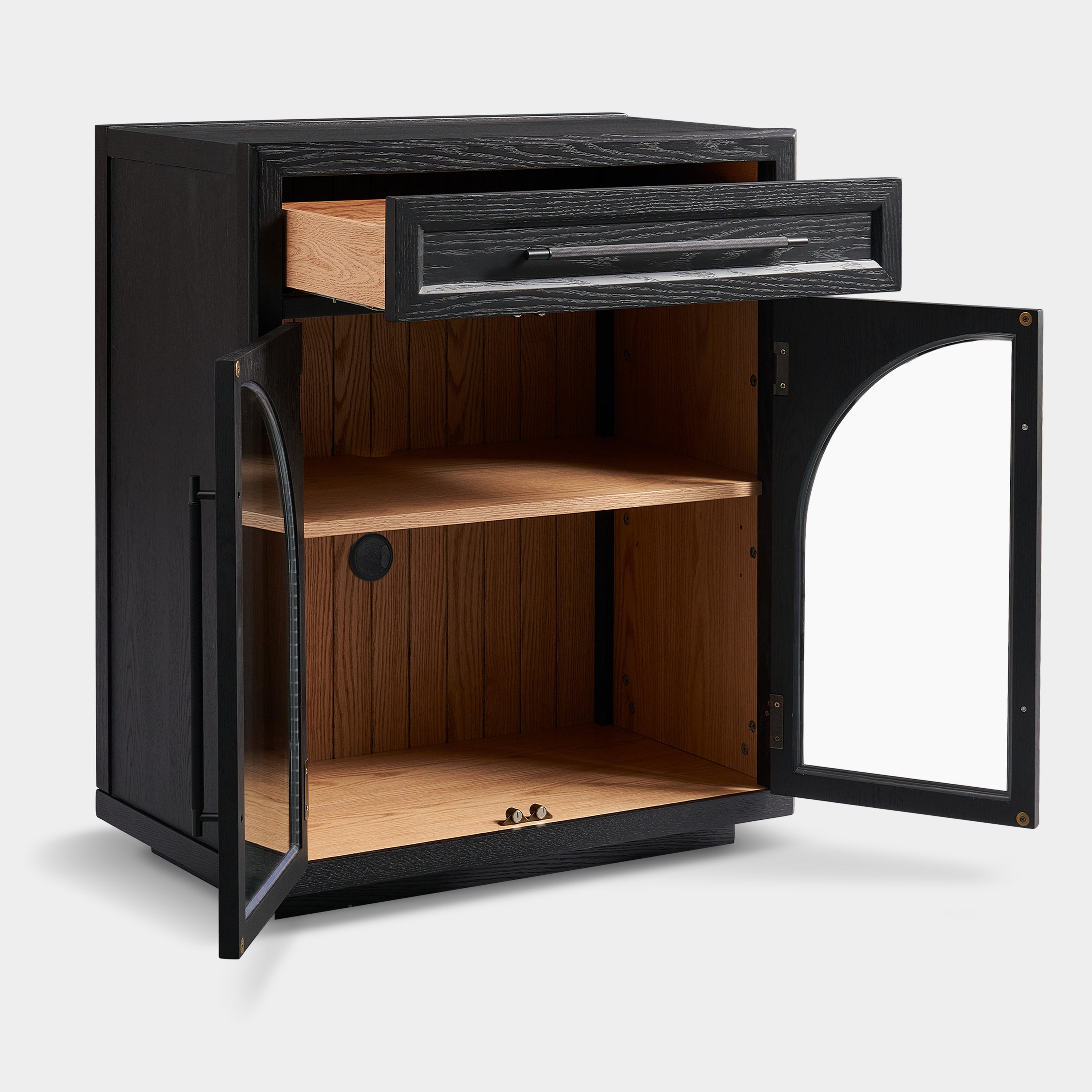 Alvar Arched 64" Oak Sideboard with Drawers(Set of 2)