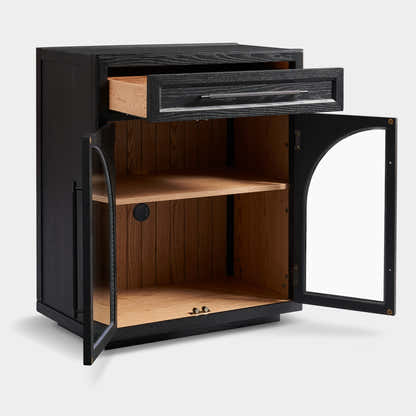 Alvar Arched 94.5" Oak Sideboard with Drawers(Set of 3)