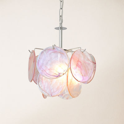 Murello Murano Disc Glass Round Chandelier