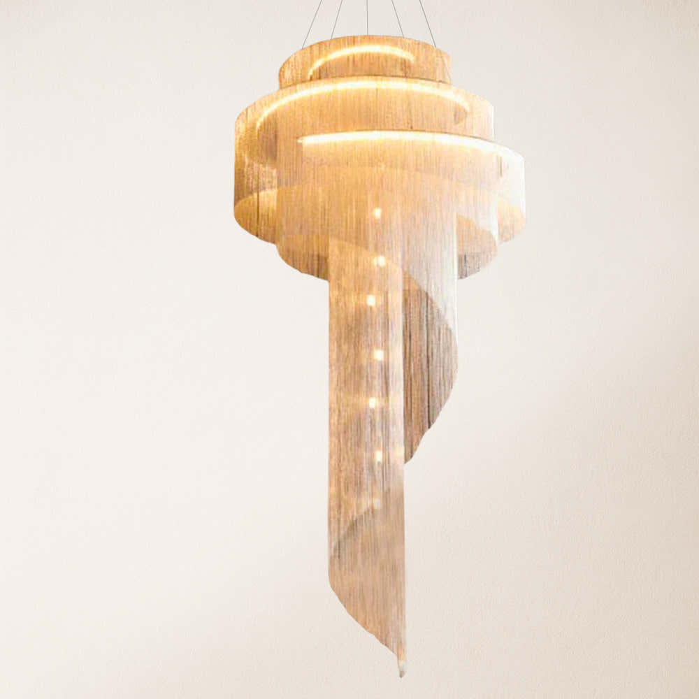 Teresa Cadena Metal Chain Tassel Entryway Chandelier 102cm D