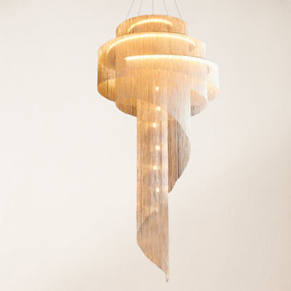 Teresa Cadena Metal Chain Tassel Entryway Chandelier 102cm D