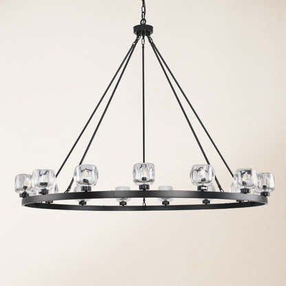 Vellum Crystal Round Chandelier 59"D