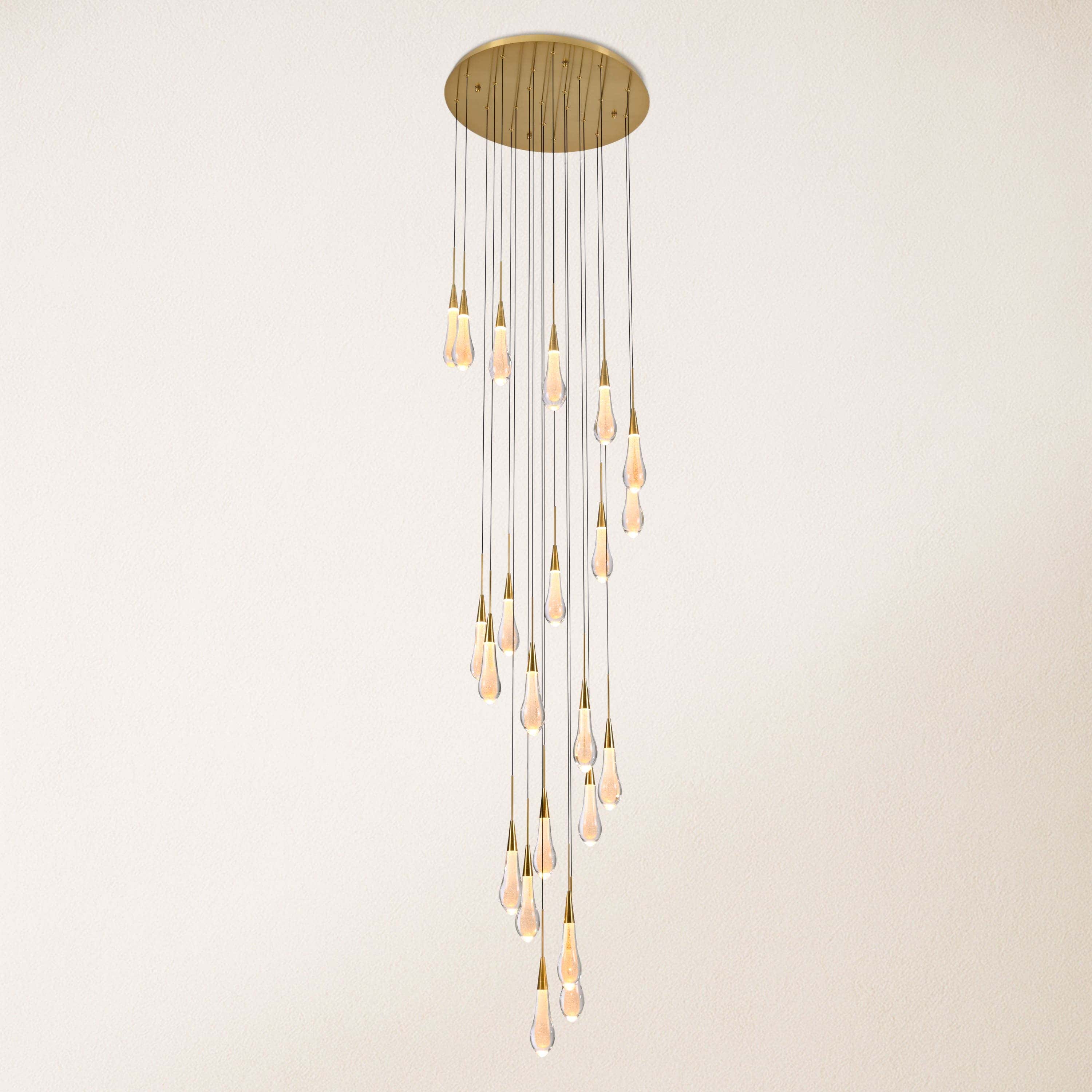 Teardrop Crystal Drop Round Chandelier